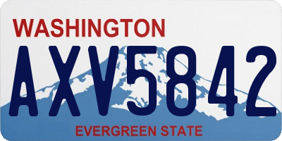 WA license plate AXV5842