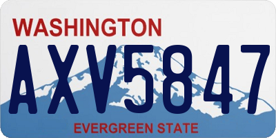 WA license plate AXV5847