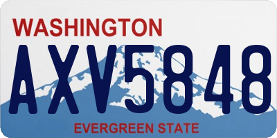 WA license plate AXV5848