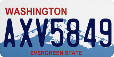 WA license plate AXV5849