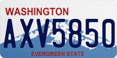 WA license plate AXV5850