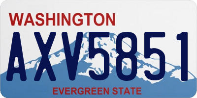 WA license plate AXV5851