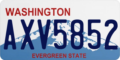 WA license plate AXV5852