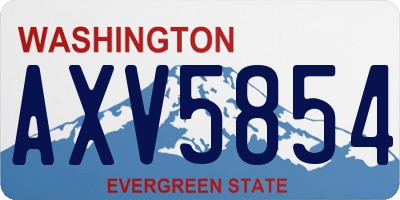 WA license plate AXV5854