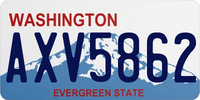 WA license plate AXV5862