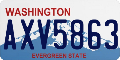 WA license plate AXV5863