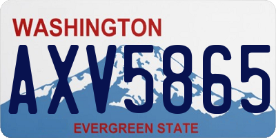 WA license plate AXV5865