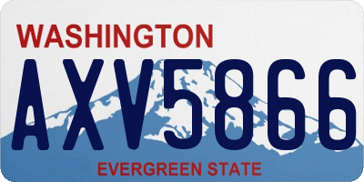WA license plate AXV5866
