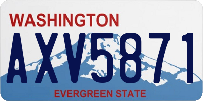 WA license plate AXV5871