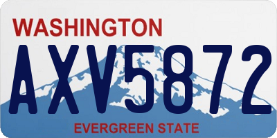 WA license plate AXV5872