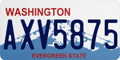 WA license plate AXV5875