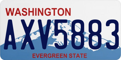 WA license plate AXV5883