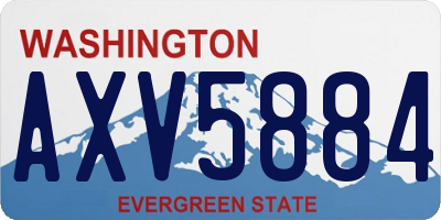 WA license plate AXV5884