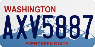 WA license plate AXV5887