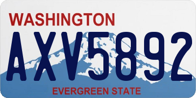 WA license plate AXV5892