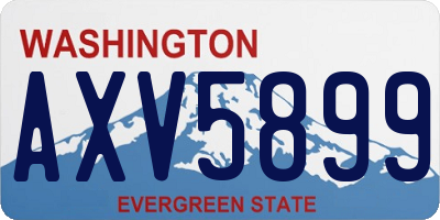 WA license plate AXV5899