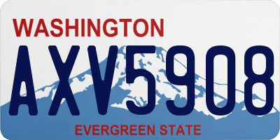 WA license plate AXV5908