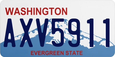 WA license plate AXV5911