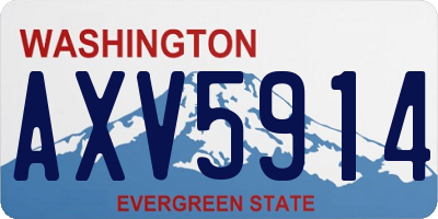 WA license plate AXV5914