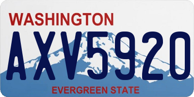 WA license plate AXV5920