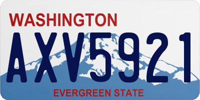 WA license plate AXV5921