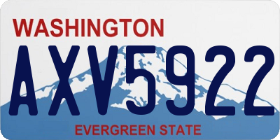 WA license plate AXV5922