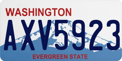 WA license plate AXV5923