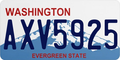 WA license plate AXV5925