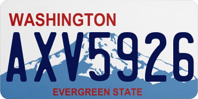 WA license plate AXV5926