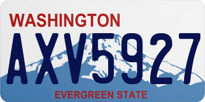 WA license plate AXV5927