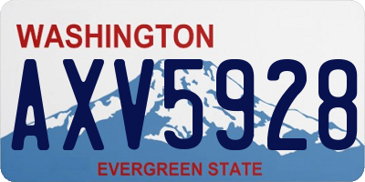 WA license plate AXV5928