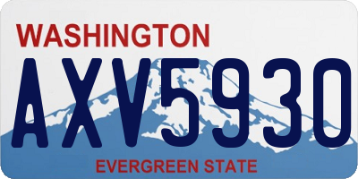 WA license plate AXV5930