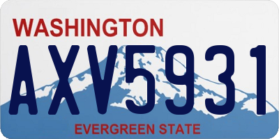 WA license plate AXV5931