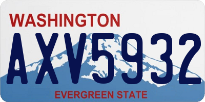 WA license plate AXV5932
