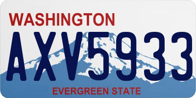 WA license plate AXV5933
