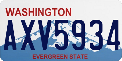WA license plate AXV5934