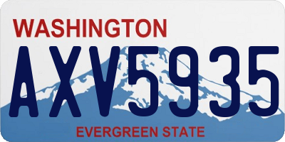 WA license plate AXV5935