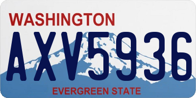 WA license plate AXV5936
