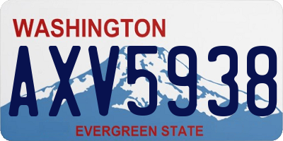 WA license plate AXV5938