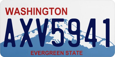 WA license plate AXV5941