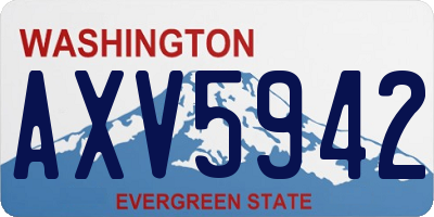 WA license plate AXV5942