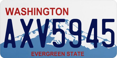WA license plate AXV5945