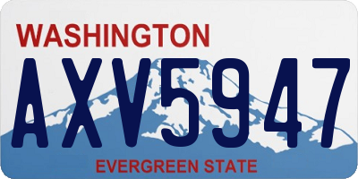 WA license plate AXV5947