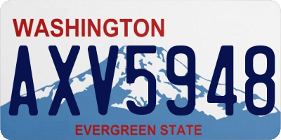 WA license plate AXV5948
