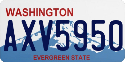 WA license plate AXV5950