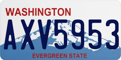 WA license plate AXV5953