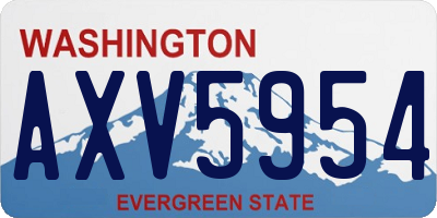 WA license plate AXV5954
