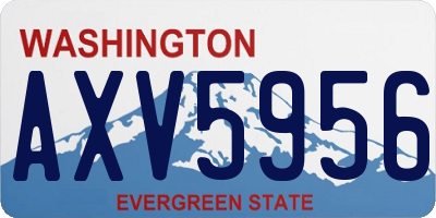 WA license plate AXV5956