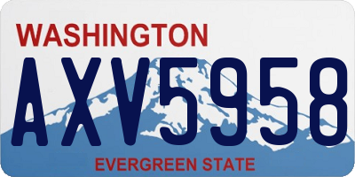WA license plate AXV5958