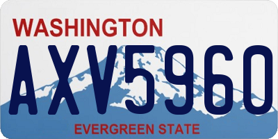 WA license plate AXV5960